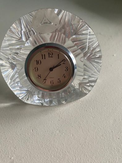 Vintage crystal glass Desk clock