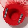 Red Women Bridal Wedding Mesh Mini Hat Image 5
