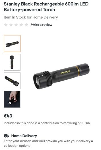Stanley Rechargeable Flashlight 600 Lumens