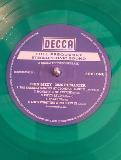 Thin Lizzy Debut 55th Anniversary x2 lp Green Vinyl