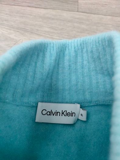 CK Calvin Klein Half Zip/Button Wool Blend Jumper Mens XL