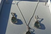 Sterling Silver Pale Aquamarine and Earrings Set(New)