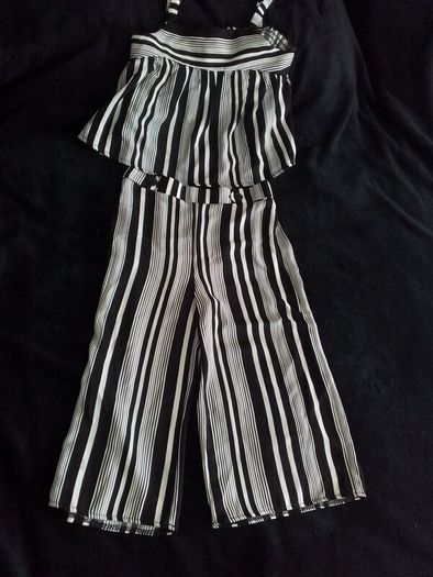Girls 2 Piece/Stripe Square Neck Trouser Co-ordinate