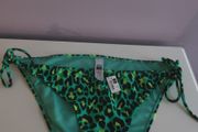 Green Leopard Pattern Bikini Bottoms Brand New!