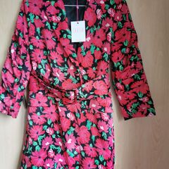 BNWT -   Savida print rose belted dress UK 10