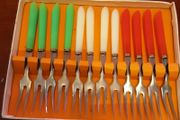 one dozen boxed vintage little forks