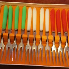 one dozen boxed vintage little forks