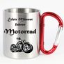 300ml Stainless Steel Personalised Mug with Red Carabiner Handle Image 2