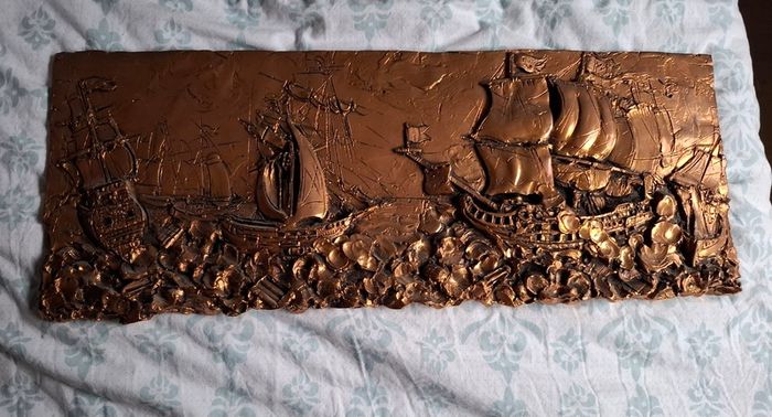Sailing scene in Copper finish