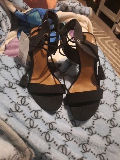 black suede sandals from h&m