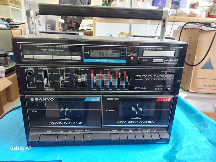 Vintage SANYO Radio and Dual Tape Deck, Model No. C36L, and 2 speakers, in excellent condition, both Tapes and Radio functioning well
