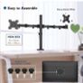 Dual Monitor Stand for 13-27 inch LCD LED PC Screens, Ergonomic Double Monitor Mount Stands for Desks, Height Adjustable Dual Monitor Arm Bracket Image 3