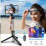 4 in 1 Selfie Stick Tripod, 40 Inch 101cm Extendable and Portable Selfie Stick with Detachable Wireless Remote & Tripod Stand Compatible with iPhone 13 12 11/Galaxy/Huawei (FREE POSTAGE) Image 2