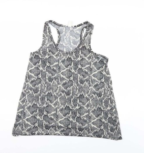 H&M Womens Grey Animal Polyester Blend Tank Size 12