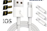 1m/2m/3m Long iPhone Charger for Apple Lightning iPhone 12 11 X 6 5 7 8 USB Cable