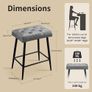 Set of 2 Bar Stools, Bar Stools with Microfibre Leather, Retro Bar Stools with Footrest, Counter Stool, 62.5 cm High, Kitchen Stools Without Backrest for Bistro, Kitchen, Dining Room, Grey Image 2