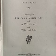 The acts of the Oireachtas passed in the year 1954