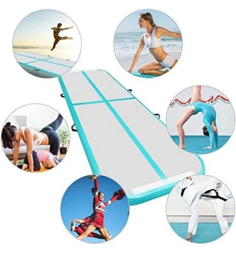 Inflatable Tumbling Gym Mat 10cm/20cm high 3M/4M/5M/6M/7M/8M/9M/10M/11M/12M Inflatable Air Gymnastics Mat Training Mats Gymnastics tumbling mat with Air Pump (FREE POSTAGE)