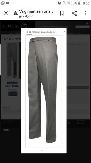 Virginian Senior Grey School Trousers