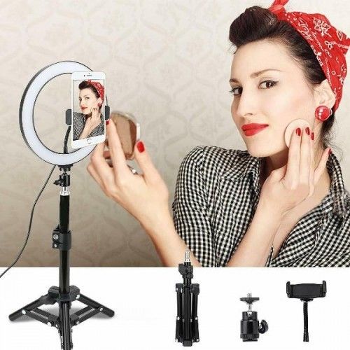 10" LED Ring Light Dimmable Lighting Kit