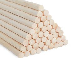 Brand New SOSMAR 40 pieces wooden sticks for crafts, bamboo sticks round @ 8 mm x 30 cm long