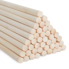 Brand New SOSMAR 40 pieces wooden sticks for crafts, bamboo sticks round @ 8 mm x 30 cm long