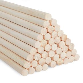 Brand New SOSMAR 40 pieces wooden sticks for crafts, bamboo sticks round @ 8 mm x 30 cm long