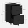 Lockable Mobile Filing Cabinet with 2 Drawers on Wheels  A4 Image 3