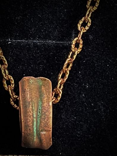 Pure Copper Spiral Pendant on a Textured Copper Chain