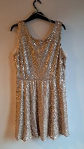 Champagne Sequin Party Dress BNWT Size 18