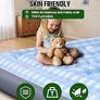 Air Mattress with Headboard, Fast Inflation/Deflation Inflatable Airbed, 9 Inches High Blow Up Bed with Comfortable Flocked Top for Home Guest Travel Camping (PLAID) Image 3