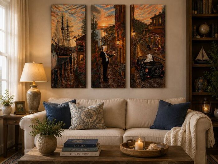 Original triptych paintings