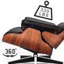 Replica Lounge Chair with Ottoman Black Lather Walnut Wood Genuine Leather Chaise for Living Room Image 3