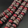Antique Murano Style Aventurine & Chevron Glass Beads Necklace Image 3