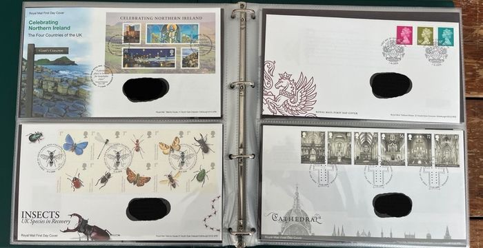 Collection of  78 UK First Day Cover stamps 2007 to 2009 in album