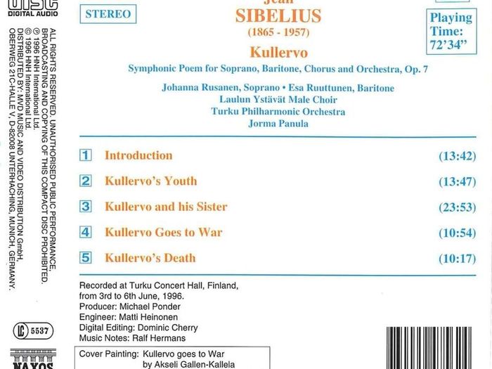 Sibelius. Kullervo. CD. Free Postage!