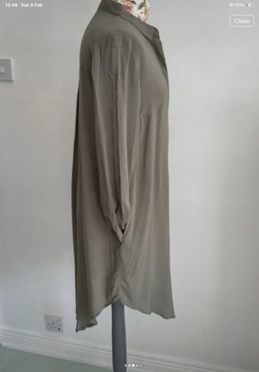 shirt bnwt H&M long shirt /shirt dress khaki size 10