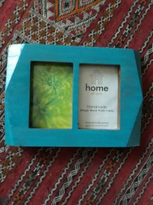 Solid Wood Turquoise Double Frame