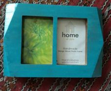 Solid Wood Turquoise Double Frame