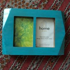 Solid Wood Turquoise Double Frame