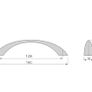 20 x Furniture handle Bombay, L160mm, 128mm interaxis, Zamak, Silver painted aluminium Image 5