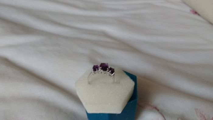 Elegant Amethyst & Diamond Engagement Anniversary Graduation ring.