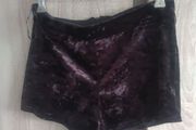 Black velvet look shorts size 8