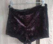 Black velvet look shorts size 8