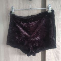 Black velvet look shorts size 8