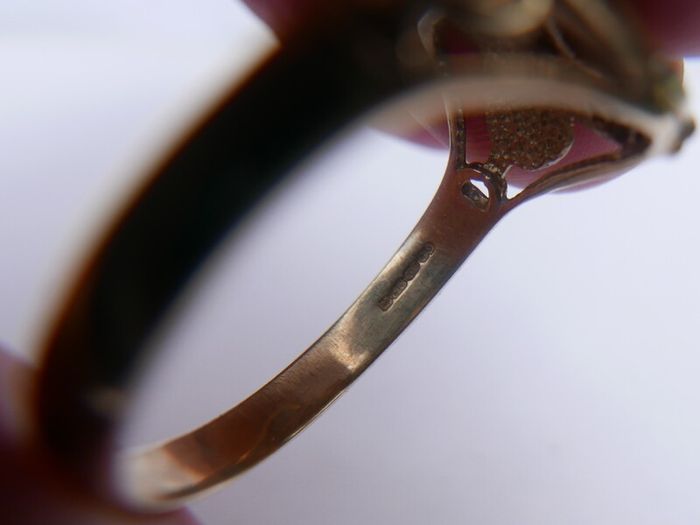 Vintage 9K Sold Gold 375 Horse Head and Horseshoe Ring Men's Signet with Diamonds, BIG SIZE 4,23g