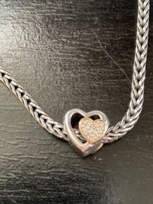Pandora Silver and 14K Gold heart charm