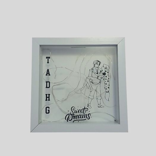 Personalised "Tadhg" Box Frame with Fairy Lights