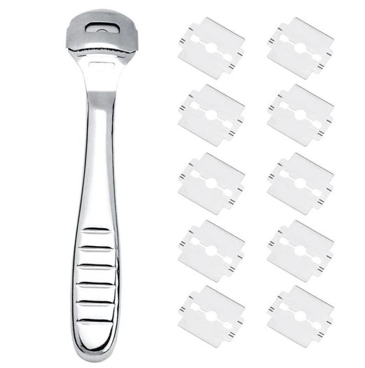 Stainless Steel Pedicure Foot File Corn Callus Shaver Hard Skin Remover Cutter 10 Pcs Razor File Foot Dead Skin Shaver