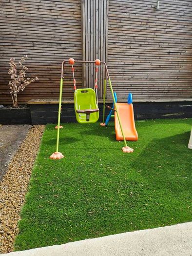 kids outdoor slide and swing